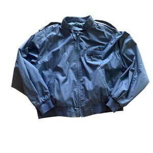 Members Only Blue Lightweight Bomber Jacket 2X Mens Full Zip Nylon Blend